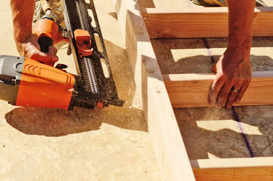 Nail gun shop for deck framing